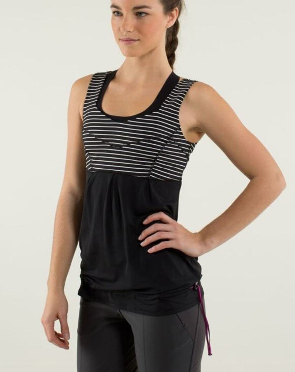 Athletica Tame Me Black with White Stripe Tank Size 4